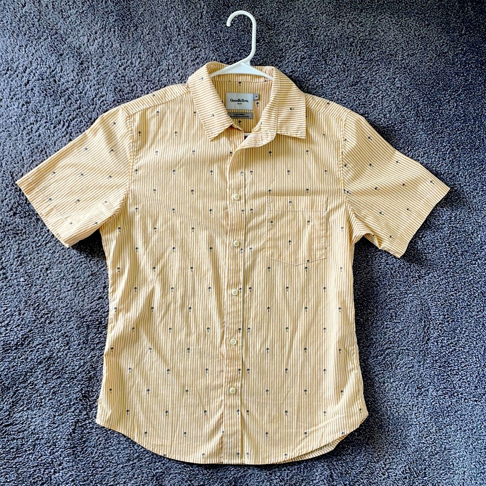 Men's Yellow Striped Slim-Fit Shirt